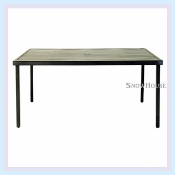 雪之屋 鋁合金長方桌(黑) /休閒圓桌/餐桌/飯桌/休閒桌 A48A65