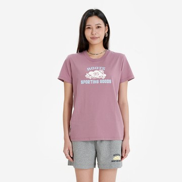 Roots女裝- SPORTING GOODS 短袖上衣 (暗梅紫)