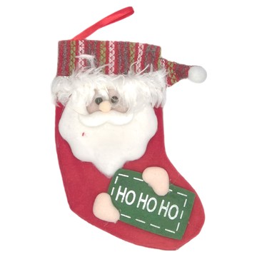 拿英文牌 聖誕襪 18*13CM  老公公 紅色  1個