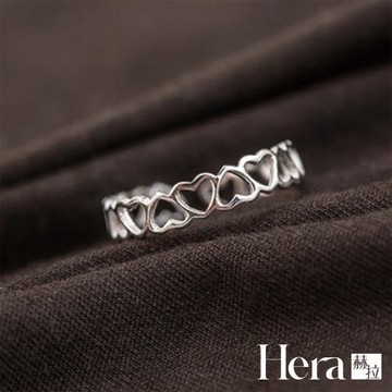 【Hera 赫拉】精鍍銀鏤空愛心開口戒指尾戒關節戒 H111030107
