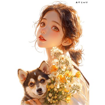 【4 月新款 3】07-120-0131 人物貼紙 春日少女與動物