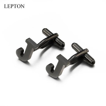 包郵袖扣J字母不銹鋼袖扣男士紳士金屬襯衫商務cufflinks禮盒裝