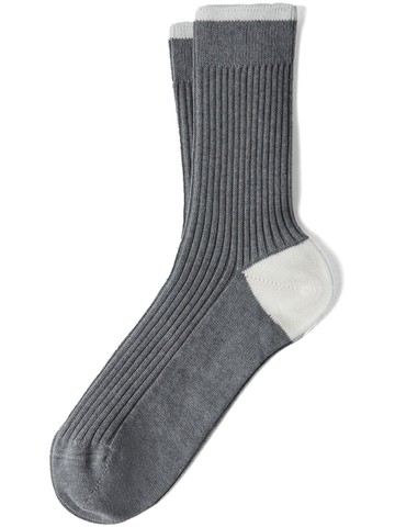Brunello Cucinelli - ribbed-knit cotton socks - men - Cotton - M - Grey