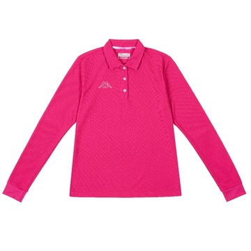 KAPPA義大利 舒適吸濕排汗女生長袖POLO衫 桃紅 331K76WXLF