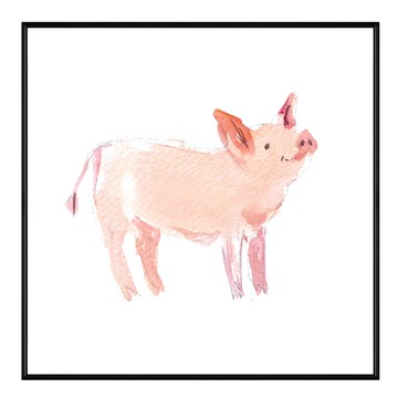 菠蘿選畫所 萌萌小豬 ANWP4407G 40 x 40cm 畫框 可愛動物裝飾畫  金色