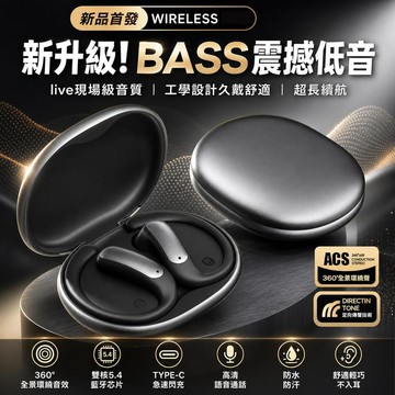 掛耳式藍芽耳機 AI智能降噪通話 BASS高音質開放式運動藍牙耳機 定向傳音半入耳式無線耳機 運動通勤防水適用三星/蘋果