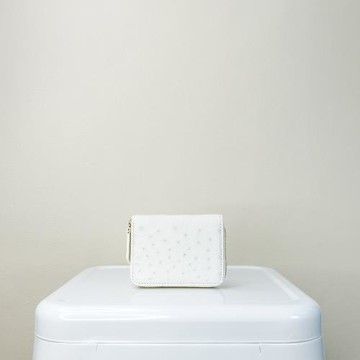 【M2nd】紐繽經典方形鴕鳥零錢包(白-T05A2.5)