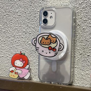 【磁吸支架】ins卡通Kitty貓磁吸氣囊支架小眾懶人看劇桌面手持