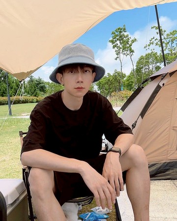 【ISW】針織網眼漁夫帽-藍