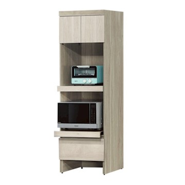 文創集 德維希雙色2尺二門單抽拉盤高餐櫃/電器櫃-60x39x184cm免組