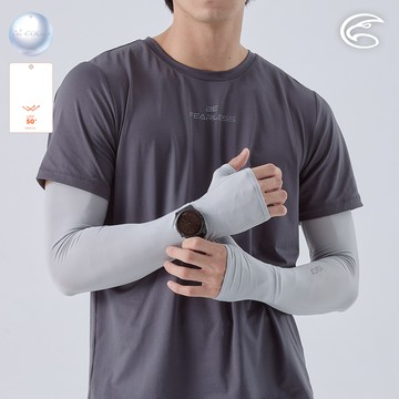 ADISI Ni-COOL+抑菌吸濕涼爽抗UV袖套(開錶洞款) AS24005 銀灰 (S-2XL)｜UPF50+ 抗紫外線 涼感 彈性 防臭 吸排