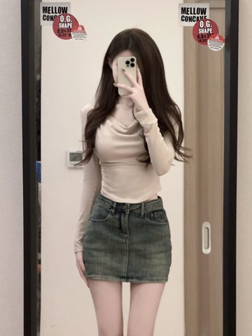 包臀裙a字裙半身裙女小個子高腰辣妹防走復古牛仔光夏季新款