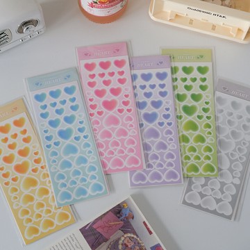 ins風基礎款愛心貼紙氛圍感鐳射閃閃愛心素材手賬咕卡裝飾diy貼畫