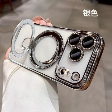 旋轉支架 電鍍雙色 透明 適用 蘋果 iPhone 17 16 手機殼 15 14 13 12 11 保護殼 防摔殼