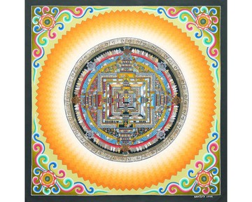 Mantra曼陀羅唐卡 神聖的咒語圓輪 引導靈性覺醒