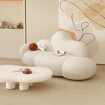 優樂悅~奶油風云朵沙發客廳小戶型北歐創意美容院接待服裝店鋪用網紅ins