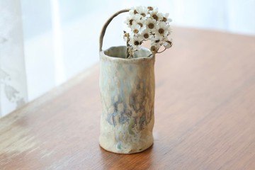 交換禮物/冰雪奇緣侘寂風迷你提把乾花器 花插小瓶辦公室療癒小物