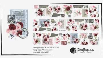 Rosette Reverie 玫瑰夢境 花卉霧面 PET 膠帶 手帳素材