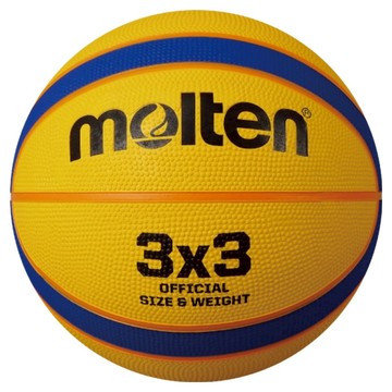 molten 12片貼深溝橡膠籃球 3對3專用 黃色 + 藍色  1個  6號  B33T2000