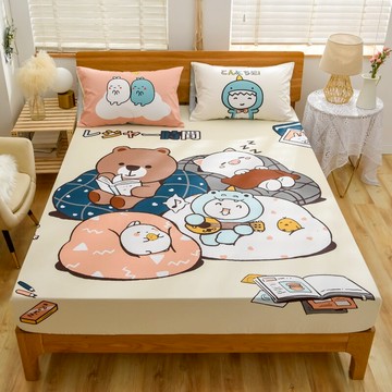 卡通兒童純棉床笠單件全棉床罩床墊套罩防塵保護罩席夢思保護套
