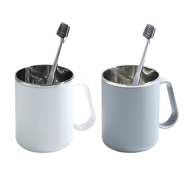 Comet 500ml不銹鋼倒置瀝水漱口杯2入組(LS012)