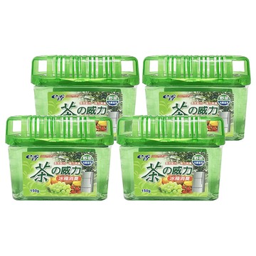 e香 冰箱消臭劑-綠茶 添加天然除臭原料 加入綠茶萃取液 加強去除異味  150g  4個