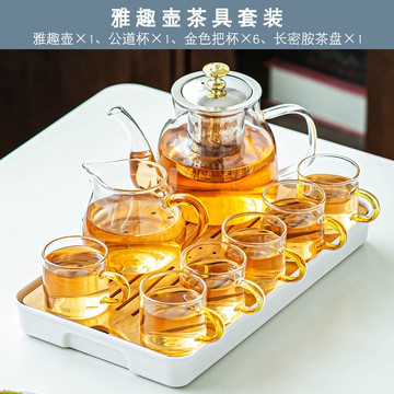 泡茶壺（單壺）耐熱玻璃茶壺單壺不鏽鋼內膽過濾功夫茶具套裝家用茶水分離泡茶器『XY28847』