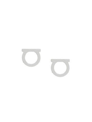 Ferragamo - Gancio stud earrings - women - Brass - One Size - Metallic