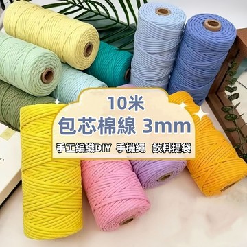 【賀賀商店】包芯棉線 10米 3mm  編織DIY 編織繩 棉繩 棉線 彩色棉繩 棉繩編織