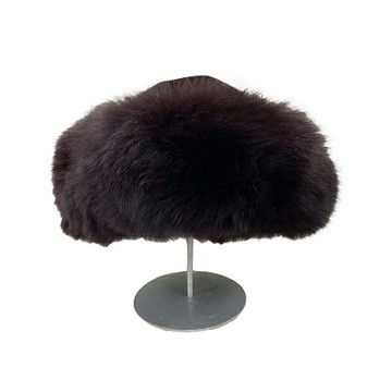 瑞士【Charles Muller】高品質保暖真皮皮草兔毛+羊毛圓頂帽 (黑棕) 瑞士製造 / 保暖帽 / 毛海帽 / 冬季保暖配件 / 5折特價《長毛象休閒旅遊名店》