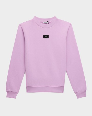 Girl's Rubber Logo Patch Sweatshirt, Size 8-14