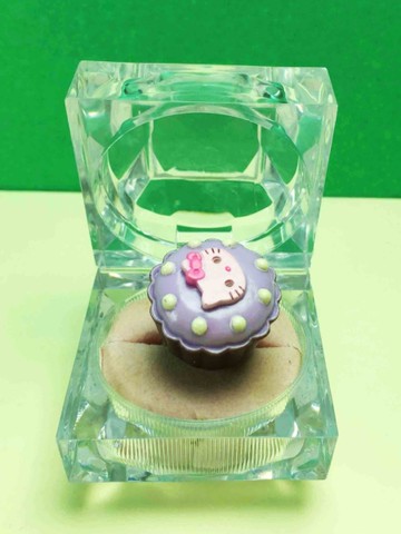 【震撼精品百貨】Hello Kitty 凱蒂貓~巧克力戒指-紫杯子
