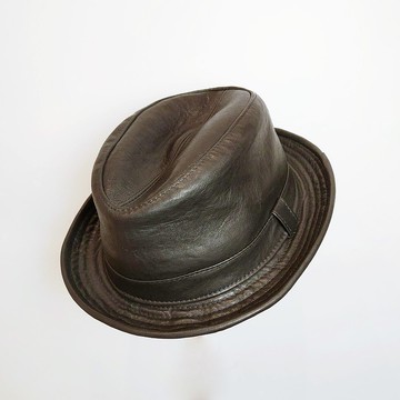 義大利手染黑紳士皮帽