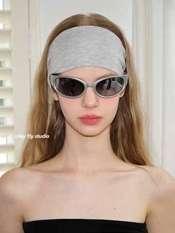 feytiy 細膩裸感寬版時髦運動風發帶bella頭巾女發帶吸汗透氣純色【淘夢屋】