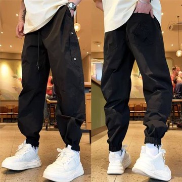 夏季薄款激光透氣打孔工裝休閑褲男士戶外速干寬松百搭束腳哈倫褲