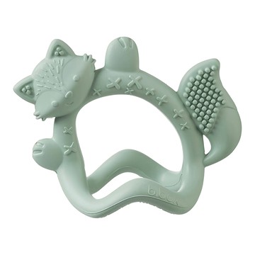 BBox 狐狸穿握式咬牙器 寶寶矽膠磨牙玩具 可愛造型 舒緩出牙不適  咬牙器  莫蘭迪綠  1個