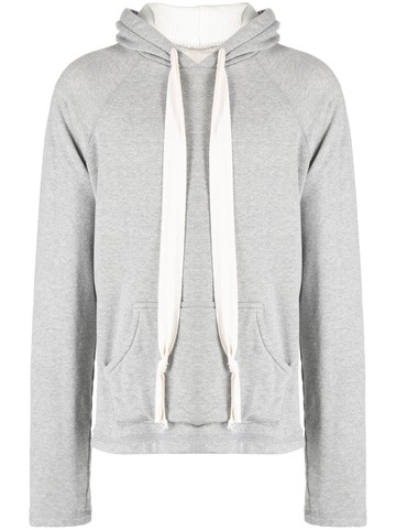 Greg Lauren - mélange-effect cotton hoodie - men - Cotton - 2 - Grey