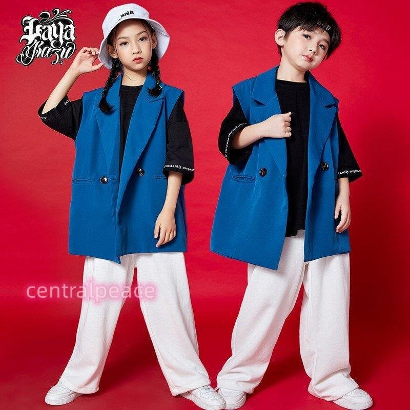 ヒップホップ衣装 子供服 かっこいい ガールズ キッズ ジュニア ストリート系 ダンス衣装 パンツ ベスト付き 上下 女の子 男の子 魅力の パンツ