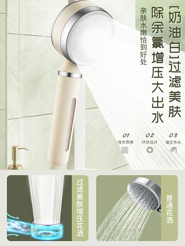蓮蓬頭 花灑 蓮蓬頭組花灑噴頭過濾凈化淋浴過濾器增壓凈化家用熱水浴霸洗澡加壓蓮蓬頭【MJ1947562】