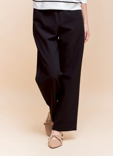 簡單自在斜紋寬直筒褲