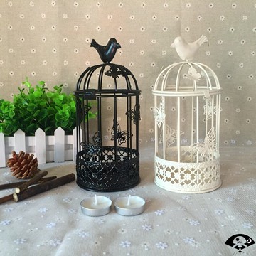 鳥籠燭臺 鐵藝工藝品 學生禮品生日婚慶擺件創意家居 送蠟燭