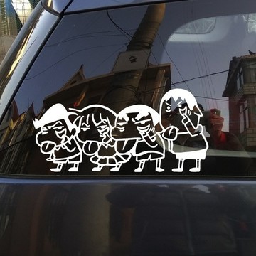D1-075A 搞怪車貼 搞笑鬼臉 反光防水汽車貼花 車尾後檔玻璃貼紙貼畫%蠟