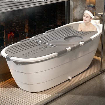 居家收納 成人泡澡桶大人加厚浴桶全身洗澡桶帶蓋鎖溫神器洗澡盆塑料大浴缸