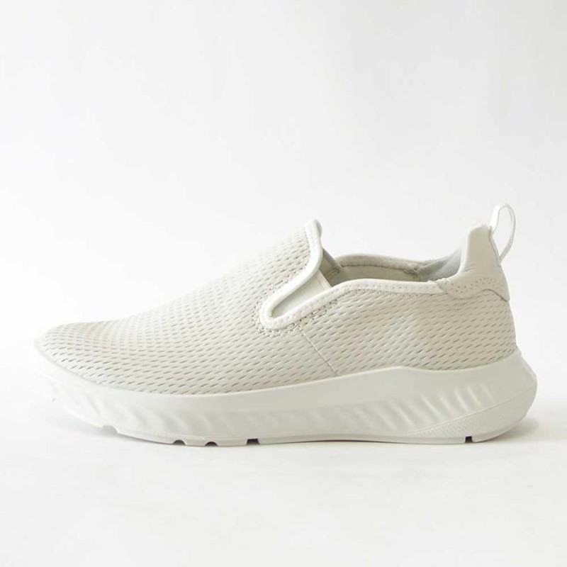 エコー ECCO ATH 1F WOMEN'S LEATHER SLIP ON SHOES ホワイト 834923 