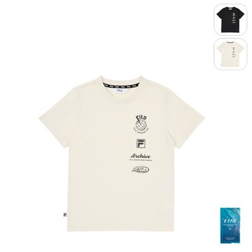 【FILA】KIDS 孩童款 吸濕排汗 短袖圓領T恤-米卡其 1TEZ-4401-BG