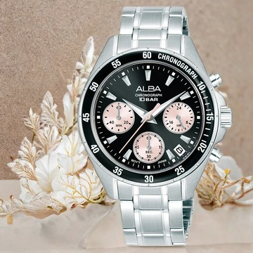ALBA 雅柏 ACTIVE 三眼計時女錶-36mm(AT3K93X1/VD53-X417D)