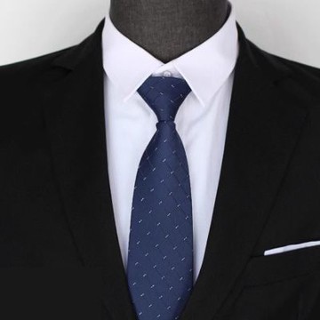 領帶8cm領帶寬手打上班銀絲點門德.Fuulai