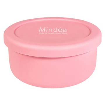 Mindea 矽膠圓形便當盒 1.3L  粉色  1個