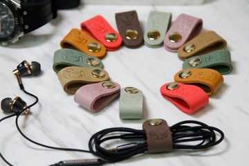 【Gi LAI】義大利植鞣革 / 手工真皮捲線器、 收線