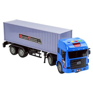 BAOLE STAR TOYS 寶樂星 聲光摩輪20呎貨櫃車 1:16 藍色 聲光玩具  39 x 9.5 x 12.5cm  1個